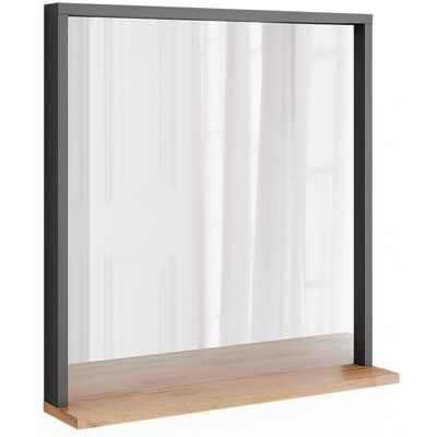 Vichy Orlando Wandspiegel - Anthrazit/Goldkraft Eiche - 57x60cm - Badezimmer & Schlafzimmer Dekor Vichy Orlando Wandspiegel - Anthrazit/Goldkraft Eiche - 57x60cm - Badezimmer & Schlafzimmer Dekor