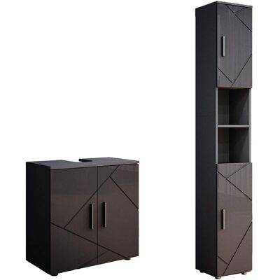 Conjunto de muebles de baño Irma - Puerta reversible - Diseño moderno Conjunto de muebles de baño Irma - Puerta reversible - Diseño moderno