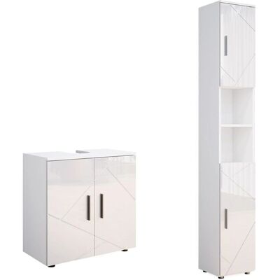 Conjunto de Muebles de Baño Irma Blanco Alto Brillo - Conjunto de Muebles de Baño Conjunto de Muebles de Baño Irma Blanco Alto Brillo - Conjunto de Muebles de Baño