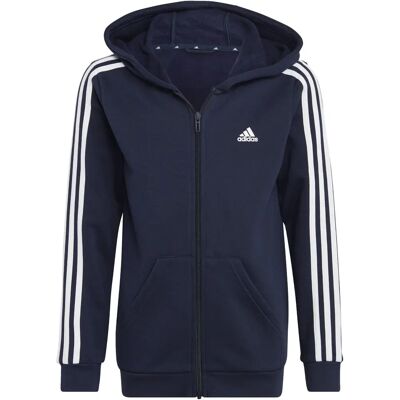 adidas Kinder Essentials 3-Stripes Fleece Kapuzenpullover - Blau - Hoodie adidas Kinder Essentials 3-Stripes Fleece Kapuzenpullover - Blau - Hoodie