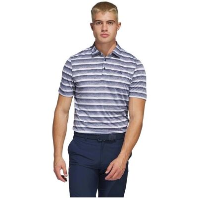 adidas Two-Color Striped Golf Polo Shirt - Mens - Blue - Golf adidas Two-Color Striped Golf Polo Shirt - Mens - Blue - Golf