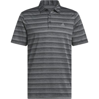 adidas Two-Color Striped Golf Polo Shirt - Men's - Black adidas Two-Color Striped Golf Polo Shirt - Men's - Black