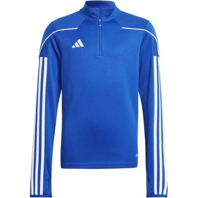 Adidas Tiro 23 League Trainingsshirt - Blau - Eng anliegend, Kurzer Reißverschluss, Gestreifte Ärmel Adidas Tiro 23 League Trainingsshirt - Blau - Eng anliegend, Kurzer Reißverschluss, Gestreifte Ärmel