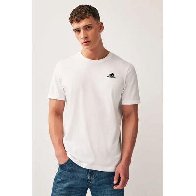 Ανδρικό λευκό T-shirt adidas με μικρό λογότυπο - Αθληικά ρούχα Ανδρικό λευκό T-shirt adidas με μικρό λογότυπο - Αθληικά ρούχα