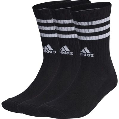 Chaussettes de sport rembourrées à 3 bandes adidas - Noir Chaussettes de sport rembourrées à 3 bandes adidas - Noir