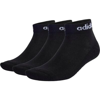 adidas Think Linear Enkelsokken - 3 Paar - Zwart adidas Think Linear Enkelsokken - 3 Paar - Zwart