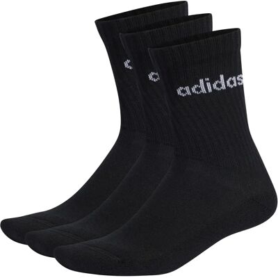 adidas Linear Crew Cushioned Socks - 3 Ζεύγη - Μαύρο adidas Linear Crew Cushioned Socks - 3 Ζεύγη - Μαύρο