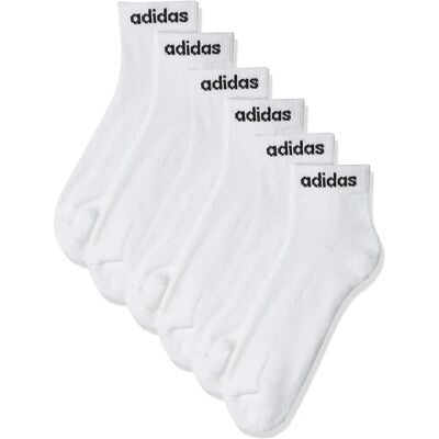 adidas Linear Ankle Cushioned Socks 3 Pairs - White adidas Linear Ankle Cushioned Socks 3 Pairs - White