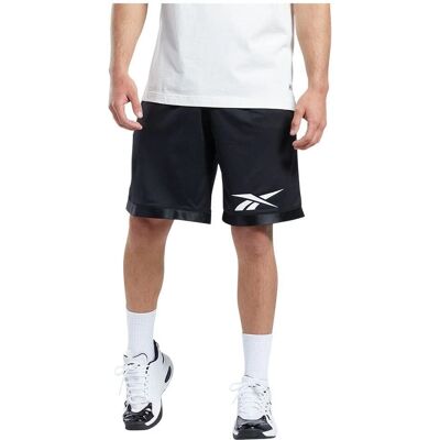 Reebok Short en mesh de basketball pour homme noir Reebok Short en mesh de basketball pour homme noir