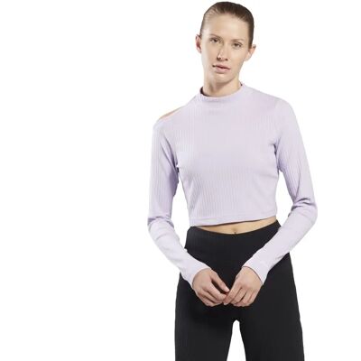 Reebok Paarse Lange Mouw Yoga Katoenen Top - Vrouwen Reebok Paarse Lange Mouw Yoga Katoenen Top - Vrouwen