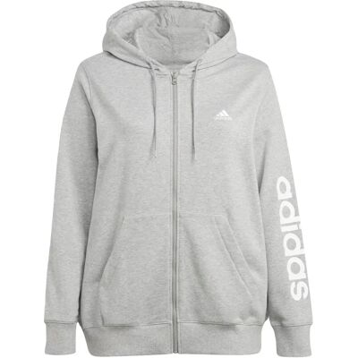 adidas Essentials Linear Full-Zip French Terry Hoodie - Plus size adidas Essentials Linear Full-Zip French Terry Hoodie - Plus size