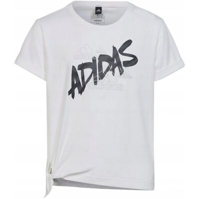 adidas Dziecięcy T-shirt z Węzłem do Tańca - Biały adidas Dziecięcy T-shirt z Węzłem do Tańca - Biały