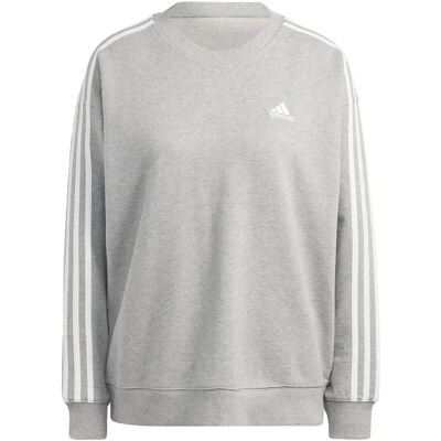 Adidas Essentials 3-Streifen Grau Sweatshirt - Sweatshirt Adidas Essentials 3-Streifen Grau Sweatshirt - Sweatshirt