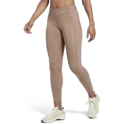 Reebok Legginsy z wysokim stanem w prążki - Brązowe - Kobiety - Legginsy Reebok Legginsy z wysokim stanem w prążki - Brązowe - Kobiety - Legginsy
