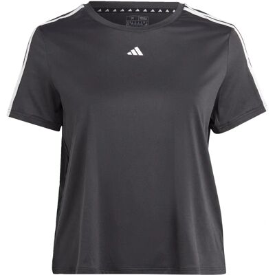 adidas AEROREADY Train Essentials 3-Stripes T-shirt - Plusstorlek - Svart adidas AEROREADY Train Essentials 3-Stripes T-shirt - Plusstorlek - Svart