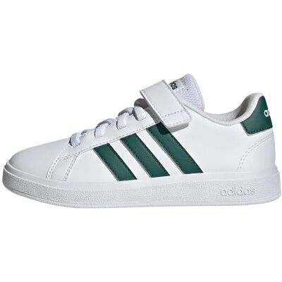 Buty Adidas Grand Court - Elastyczne sznurowadła & rzepy - Białe - Obuwie Buty Adidas Grand Court - Elastyczne sznurowadła & rzepy - Białe - Obuwie