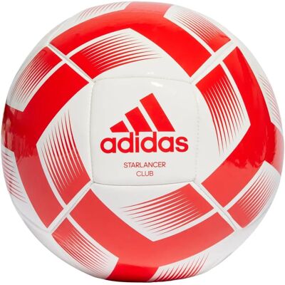 Adidas White/Red Starlancer Club Football - Size 5 - Recreational Adidas White/Red Starlancer Club Football - Size 5 - Recreational