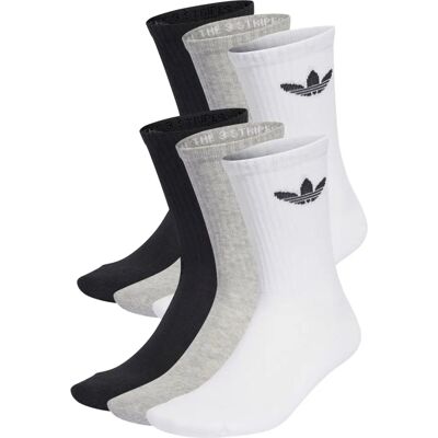 adidas Trefoil Polstret Crew Sokker - 6 Par - Sort adidas Trefoil Polstret Crew Sokker - 6 Par - Sort