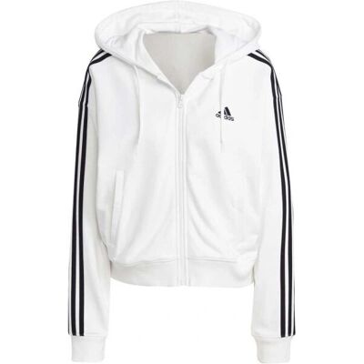 Sudadera con capucha adidas Essentials 3-Rayasy French Terry - Blanco Sudadera con capucha adidas Essentials 3-Rayasy French Terry - Blanco