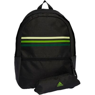 adidas Classic Horizontal 3-Prążkowy Plecak - Czarny/Zielony - Plecak adidas Classic Horizontal 3-Prążkowy Plecak - Czarny/Zielony - Plecak