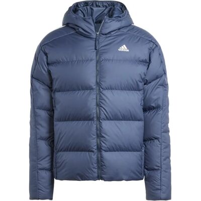 Adidas Men's Blue Midweight Down Hooded Jacket Adidas Men's Blue Midweight Down Hooded Jacket