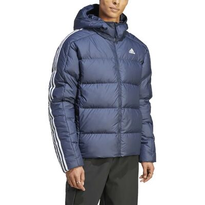adidas Men's Blue Midweight Down Jacket - Hooded Outdoor Coat adidas Men's Blue Midweight Down Jacket - Hooded Outdoor Coat