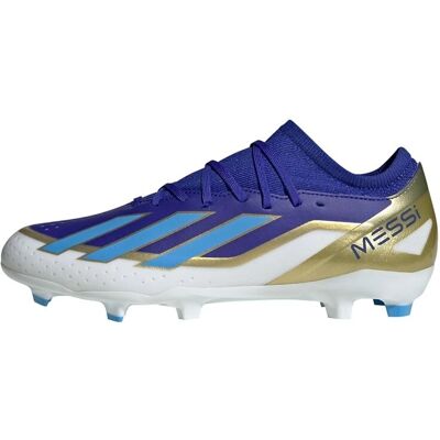 Adidas X Crazyfast Messi League FG (ID0712) bleu lucide/explosion bleue/blanc crème - Publicité Adidas X Crazyfast Messi League FG (ID0712) bleu lucide/explosion bleue/blanc crème - Publicité