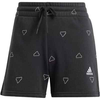 adidas Essentials Monogram Fleece Graphic Shorts - Zwart - Shorts adidas Essentials Monogram Fleece Graphic Shorts - Zwart - Shorts