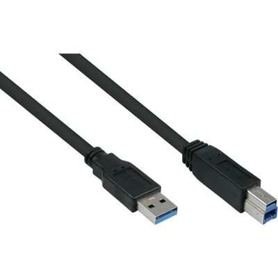 Câble USB Alcasa UK30P-AB-030S - 3m, Noir, USB 3.2 Gen 1 - Publicité Câble USB Alcasa UK30P-AB-030S - 3m, Noir, USB 3.2 Gen 1 - Publicité