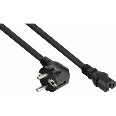 Câble d'alimentation Kabelmeister SK0150-S010 - Noir 1m - Prise E+F IEC C15 - Publicité Câble d'alimentation Kabelmeister SK0150-S010 - Noir 1m - Prise E+F IEC C15 - Publicité