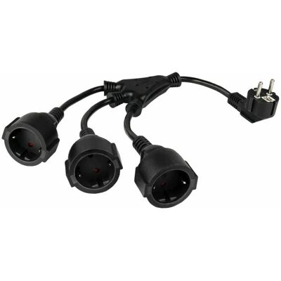 Kabelmeister SK0103-S002 Stromkabel - Schwarz - 0,2 m - Typ E+F - 3 x C13 Kabelmeister SK0103-S002 Stromkabel - Schwarz - 0,2 m - Typ E+F - 3 x C13