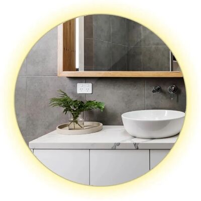 Miroir LED 60cm Lumière Chaude - Miroir LED - Publicité Miroir LED 60cm Lumière Chaude - Miroir LED - Publicité