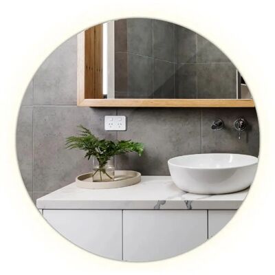 Glamour LED Badezimmer Spiegel - 70cm, Kaltlicht, Rund Glamour LED Badezimmer Spiegel - 70cm, Kaltlicht, Rund