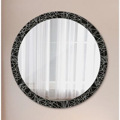 Wondeca 100cm Round Geometric Pattern Decorative Mirror - Mirror Wondeca 100cm Round Geometric Pattern Decorative Mirror - Mirror