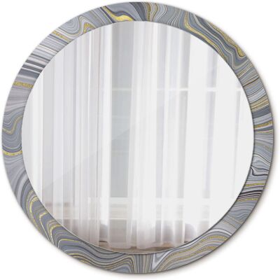 Wondeca Szary marmurowy okrągły lustro 100cm - Lustro Wondeca Szary marmurowy okrągły lustro 100cm - Lustro