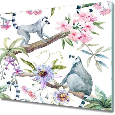 Coloray - Planche Verre Trempé - 60x52 cm - Lemury i Kwiaty - Cutting Board Coloray - Planche Verre Trempé - 60x52 cm - Lemury i Kwiaty - Cutting Board