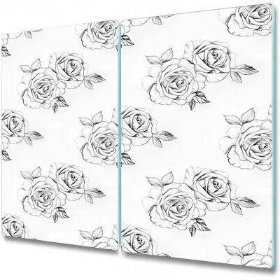 Coloray - Planche À Découper Élégante Avec Impression Sur Verre 2x30x52 Esquissée Roses - Deska do krojenia Coloray - Planche À Découper Élégante Avec Impression Sur Verre 2x30x52 Esquissée Roses - Deska do krojenia
