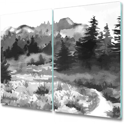 Coloray - Glass - Ciemny akwarelowy las - 2x30x52 cm - Cutting board Coloray - Glass - Ciemny akwarelowy las - 2x30x52 cm - Cutting board