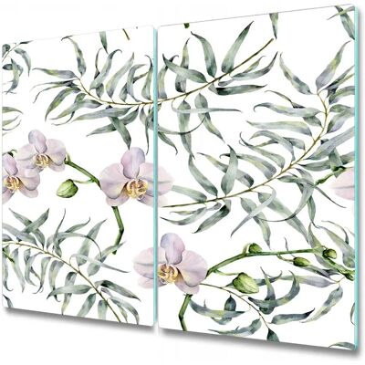 Coloray - 2x30x52 Rosa Orchidées Art - Protection en verre pour plaques à induction - Publicité Coloray - 2x30x52 Rosa Orchidées Art - Protection en verre pour plaques à induction - Publicité