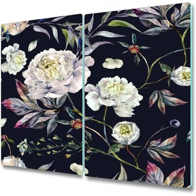 Coloray - Peony Glass Cutting Board - White - Cutting Board Coloray - Peony Glass Cutting Board - White - Cutting Board