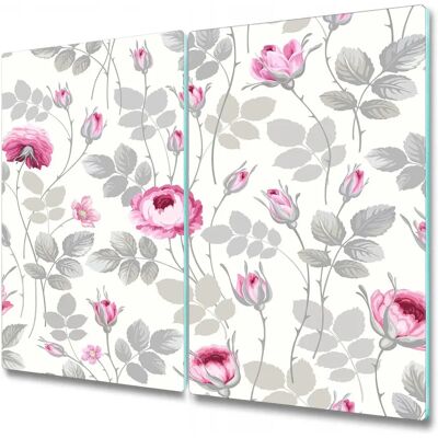 Coloray Protection verre Induction 2x30x52 Pastel Roses - Publicité Coloray Protection verre Induction 2x30x52 Pastel Roses - Publicité