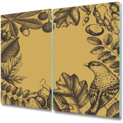 Coloray - Planche À Découper En Verre Avec Motif Imprimé 2x30x52 Automne, Marron, Jaune - 2x30x52 cm Coloray - Planche À Découper En Verre Avec Motif Imprimé 2x30x52 Automne, Marron, Jaune - 2x30x52 cm