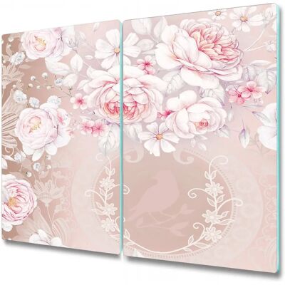Coloray - Couvercle Plaque Induction Verre Trempé - 2x30x52 - Blanc Coloray - Couvercle Plaque Induction Verre Trempé - 2x30x52 - Blanc