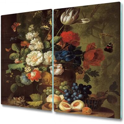 Coloray - 2x30x52 Bouquet - Kolorowy - Szklona pokrywka płyty grzejnej Coloray - 2x30x52 Bouquet - Kolorowy - Szklona pokrywka płyty grzejnej
