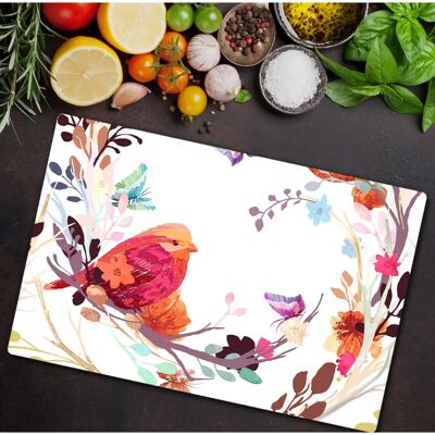 Coloray - Deska do krojenia z tworzywa szklanego - 80x52 cm - Ptaki na gałęziach - Deska do krojenia z szkła Coloray - Deska do krojenia z tworzywa szklanego - 80x52 cm - Ptaki na gałęziach - Deska do krojenia z szkła