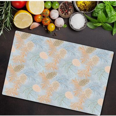 Coloray Planche À Découper Moderne En Verre - Motif Imprimé Pomme De Pin 80x52 Cutting board Coloray Planche À Découper Moderne En Verre - Motif Imprimé Pomme De Pin 80x52 Cutting board