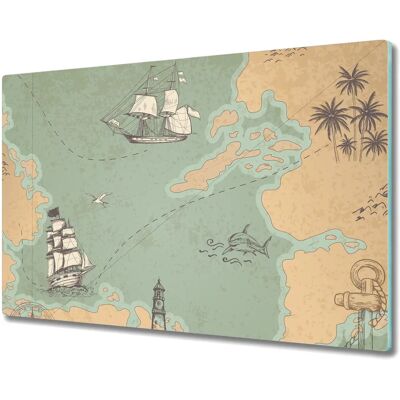 Coloray - Planche Verre Trempé 80x52 - Carte au Trésor - Glass Cutting Board - Publicité Coloray - Planche Verre Trempé 80x52 - Carte au Trésor - Glass Cutting Board - Publicité