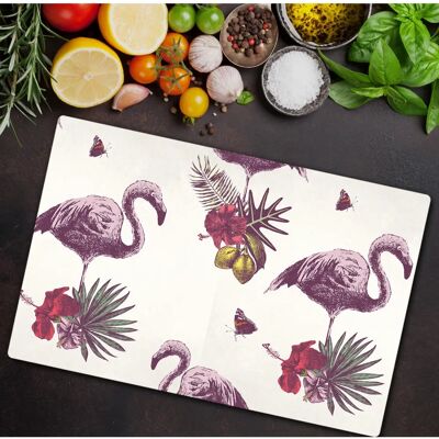 Coloray - Protection verre induction 80x52 - Flamingo - Hibiscus - Cache-vitres - Publicité Coloray - Protection verre induction 80x52 - Flamingo - Hibiscus - Cache-vitres - Publicité