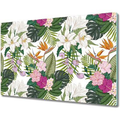 Coloray - 80x52 - Fleurs Exotiques - Protection de verre pour cuisinière - Publicité Coloray - 80x52 - Fleurs Exotiques - Protection de verre pour cuisinière - Publicité