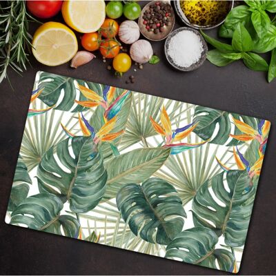 Coloray - 80x52 Rośliny Tropikalne - 80x52 cm - Szkło Wzorzyste - Ochrona Płyty Kuchenki Coloray - 80x52 Rośliny Tropikalne - 80x52 cm - Szkło Wzorzyste - Ochrona Płyty Kuchenki